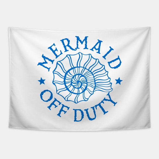 Mermaid Off Duty - blue Tapestry by DavesTees