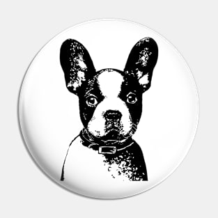 Boston Terrier Pen and Ink Art Pin