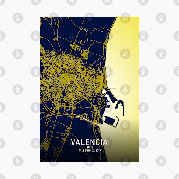 Valencia City Map by MapCarton