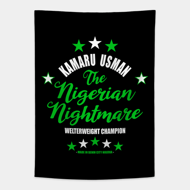 Kamaru The Nigerian Nightmare Usman Tapestry by SavageRootsMMA