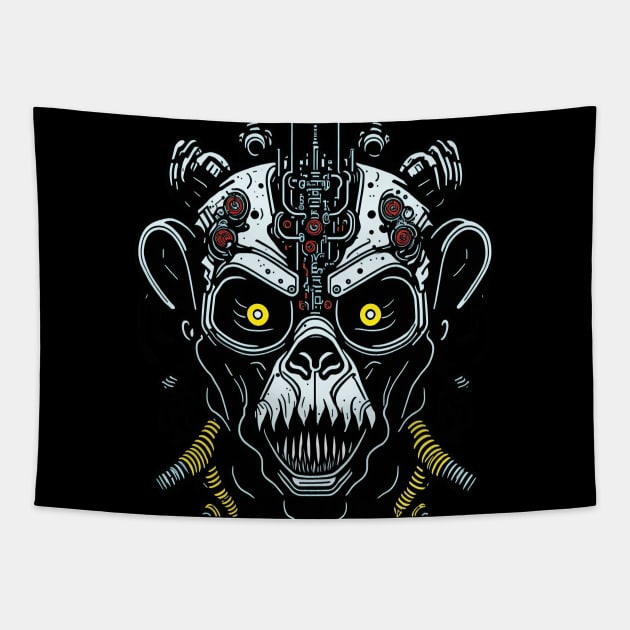 Techno Apes Tapestry by Houerd