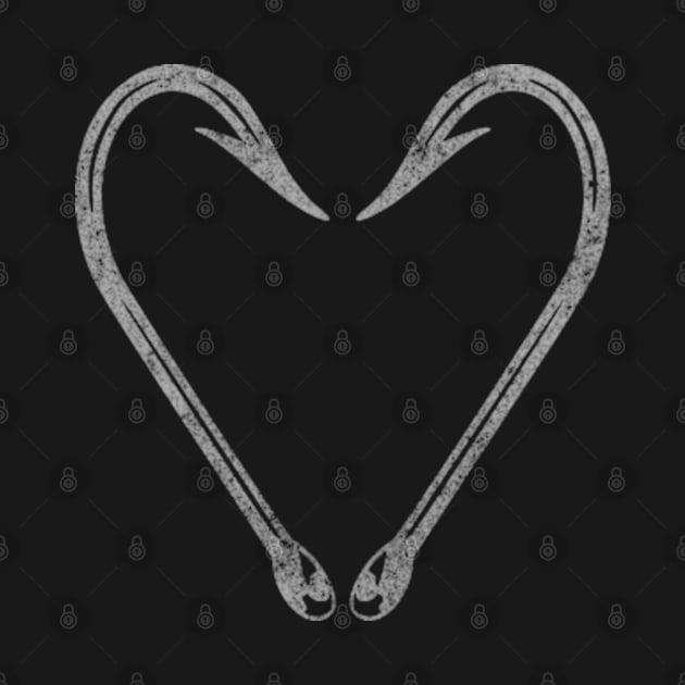 Love Fishing - Fish Hooks Heart by deadright