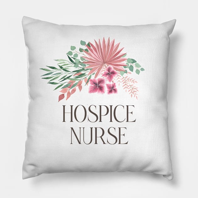 Hospice Nurse - Bohemian Floral Bouquet Design Pillow by best-vibes-only