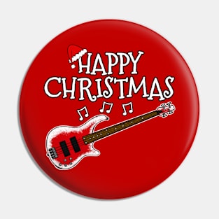 Christmas Bass Guitar Teacher Bassist Xmas 2022 Pin