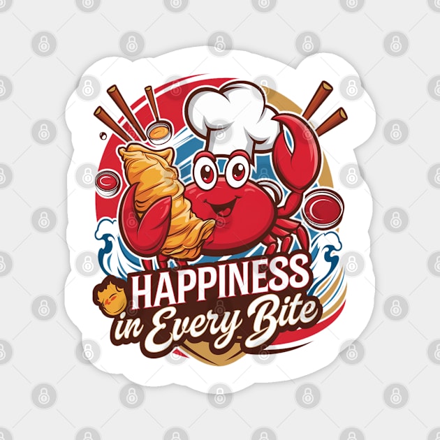 Crab Rangoon Lovers Ultimate Design, Fun, Foodie Fashion for Asian Cuisine Fans Magnet by Pixel Threads 