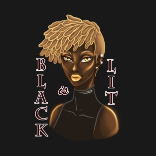 Black is Lit Melanin Woman Dreadlocks Anime Blonde T-Shirt