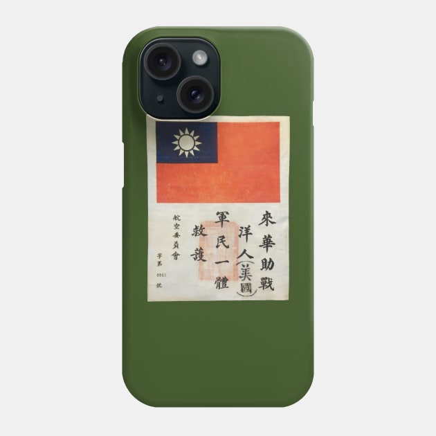 Blood Chit #0042 (front print) Phone Case by Doc Dakota's Trading Post