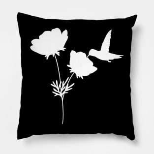 Hummingbird Among Flowers Pillow