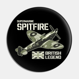 Spitfire Fighter Aircraft Airplane Aeroplane RAF Retro Plane UK British Legend Pin