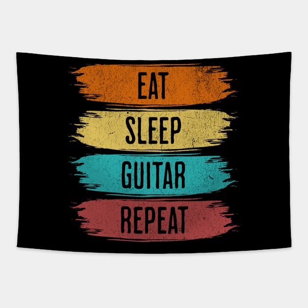 Eat Sleep Guitar Repeat Tapestry by Odetee