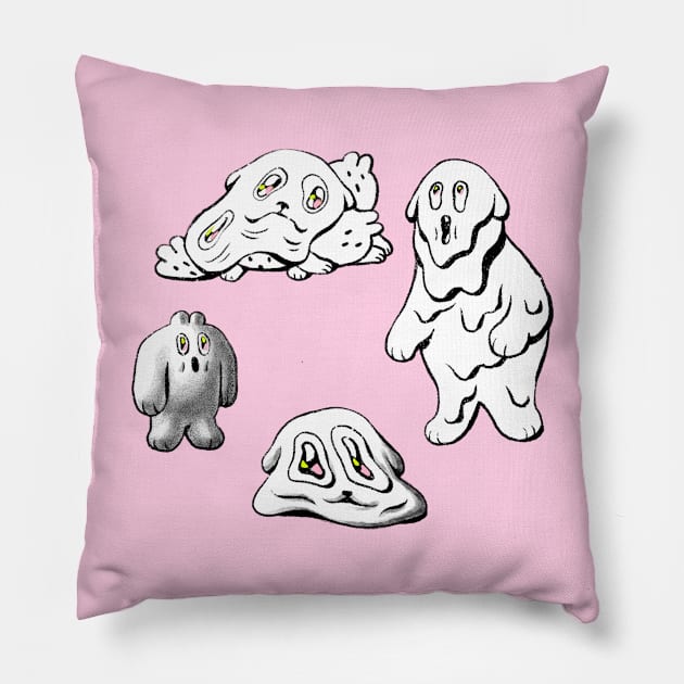 Content Creatures Pillow by LillianXie