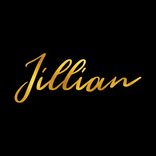 Jillian Name Hand Lettering in Faux Gold Letters by Pixel On Fire