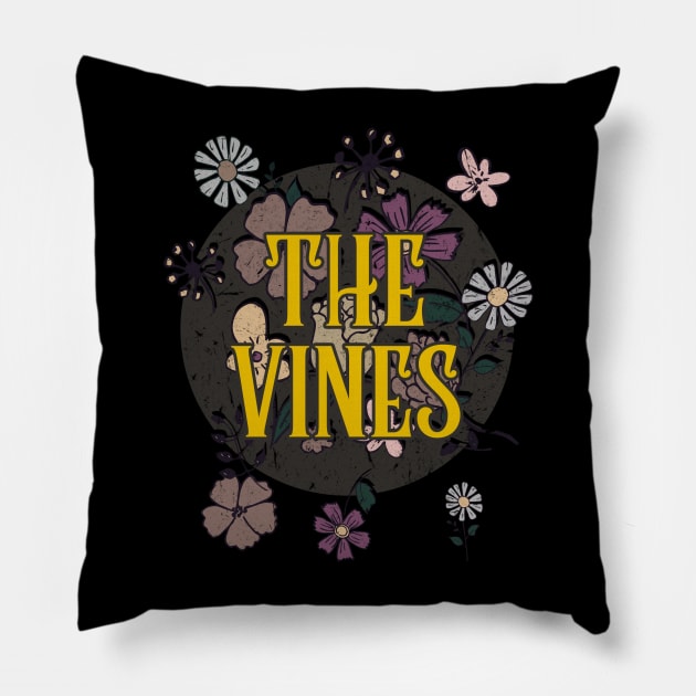 Aesthetic Vines Proud Name Flowers Retro Styles Pillow by BilodeauBlue