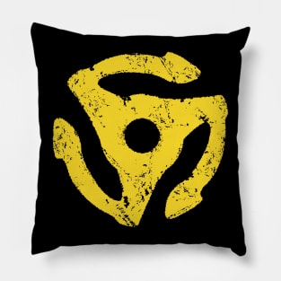 45 rpm record adapter distressed yellow design Pillow