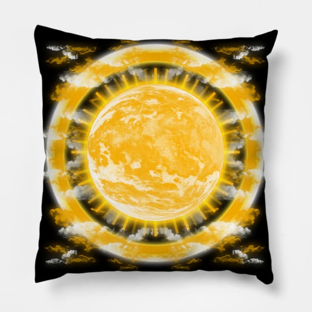 Sunshine and Clouds - Halo Pillow by ArtsoftheHeart
