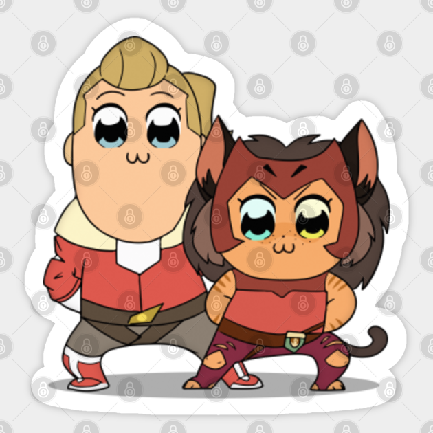 Adora And Catra Kawaii She Ra Aufkleber Teepublic De