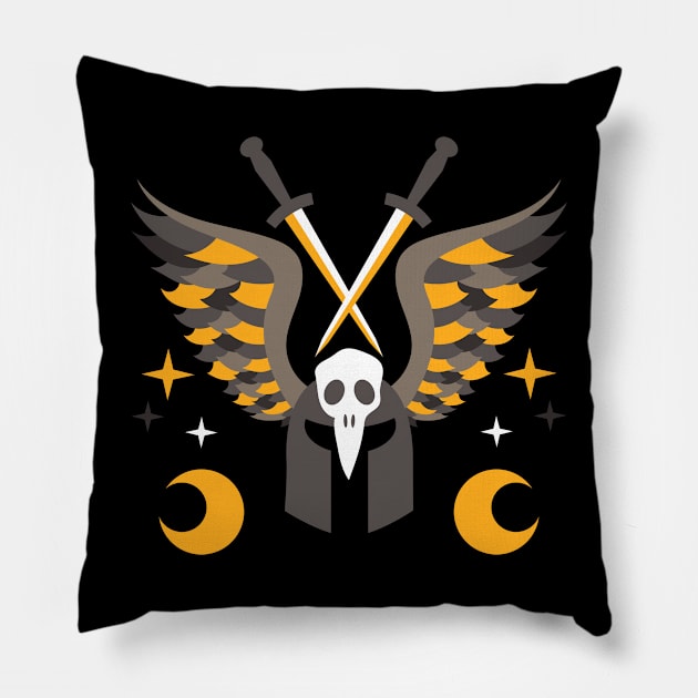 Winged Guardian of the Night Pillow by AndArson Studio