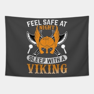 Viking Feel Safe At Night Tapestry