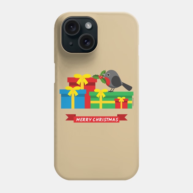 Cute Robin And The Four Colorful Gifts Phone Case by BirdAtWork