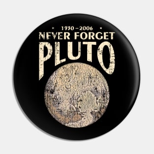 Pluto Never Forget Distressed 1930 - 2006 Pin