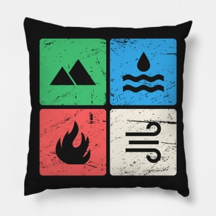 Vintage Four Elements Icons Pillow