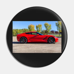 Red Sports Car Side View Pin