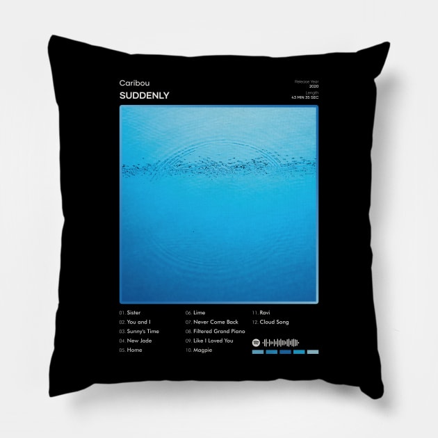 Caribou - Suddenly Tracklist Album Pillow by 80sRetro