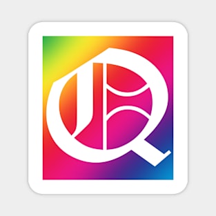 Rainbow White Letter Q Magnet