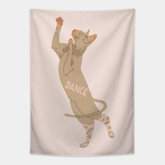 sphinx cat dancing ballet Tapestry by Wlaurence