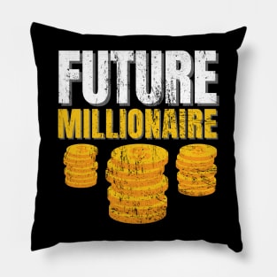 Future Millionaire distressed Pillow