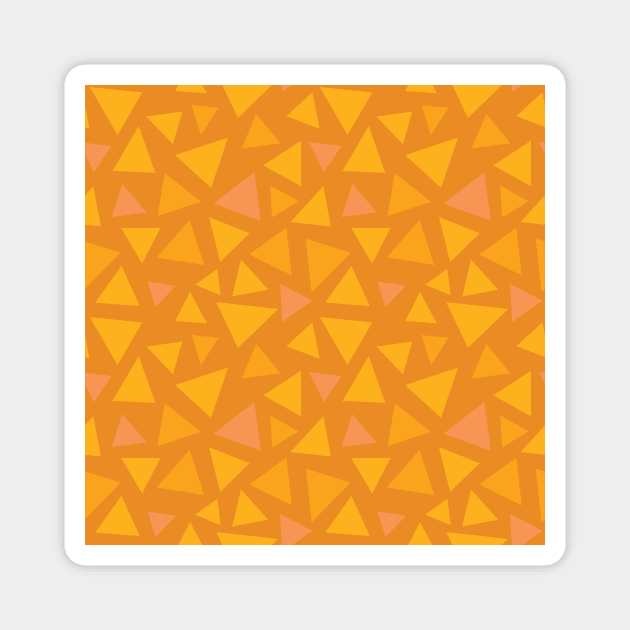 Grass Pattern - Orange Autumnal Triangles Magnet by DCLawrenceUK