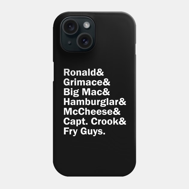 Funny Names x McDonald Land Characters Phone Case by muckychris