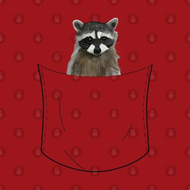 Peeking Pocket Pet - Raccoon by Suneldesigns