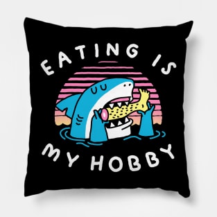 Eating Is My Hobby Always Hungry Funny Shark Eating Leg Pillow