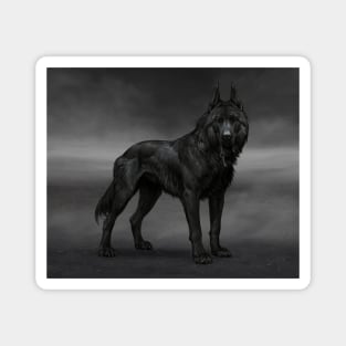 Black dog Magnet