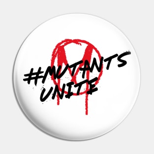 Hashtag Mutants Unite! Black text Pin