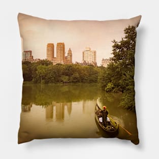 Central Park Gondola Ride Manhattan New York City Pillow