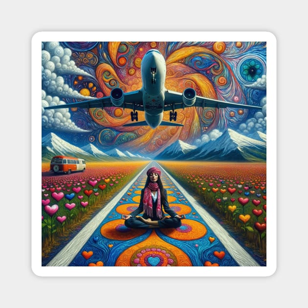 Zen Flight Attendant Magnet by Sideways Tees