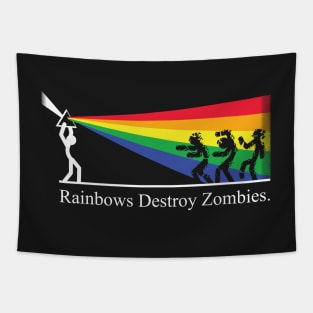 Rainbows VS Zombies Tapestry