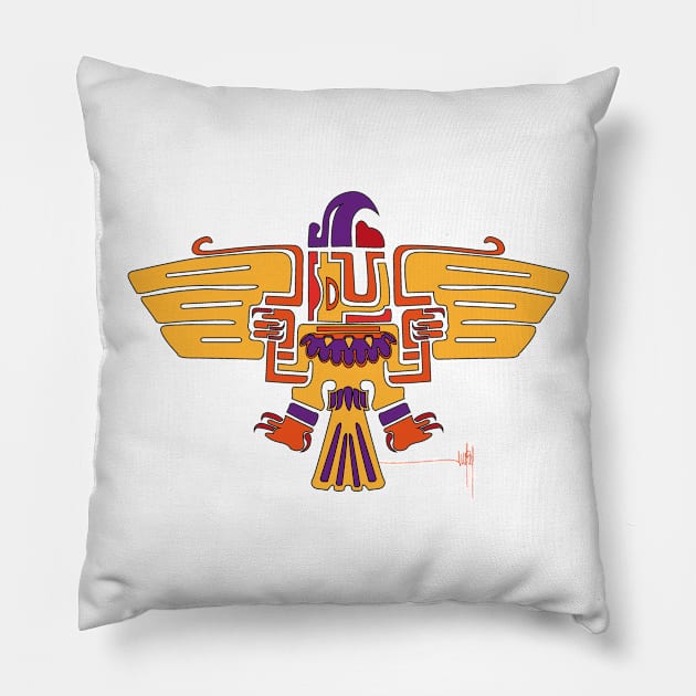 Mayan eagle Pillow by Jun Pagano