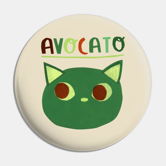 Avocato Pin by Planet Cat Studio