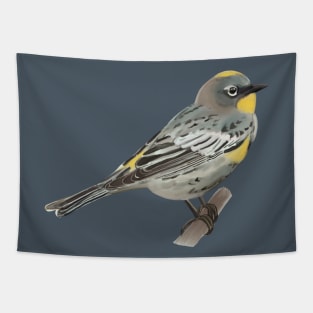 Yellow-Rumped Warbler Digital Painting Tapestry