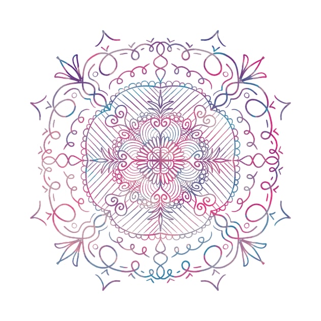 Colorful Flowers & Hearts Mandala by nathalieaynie