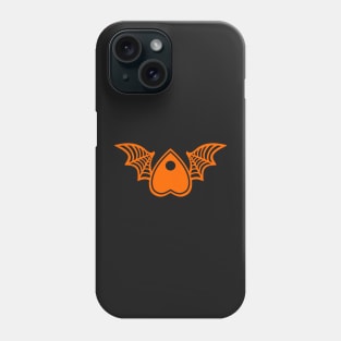 Planchette with Wings - Orange on Black Phone Case