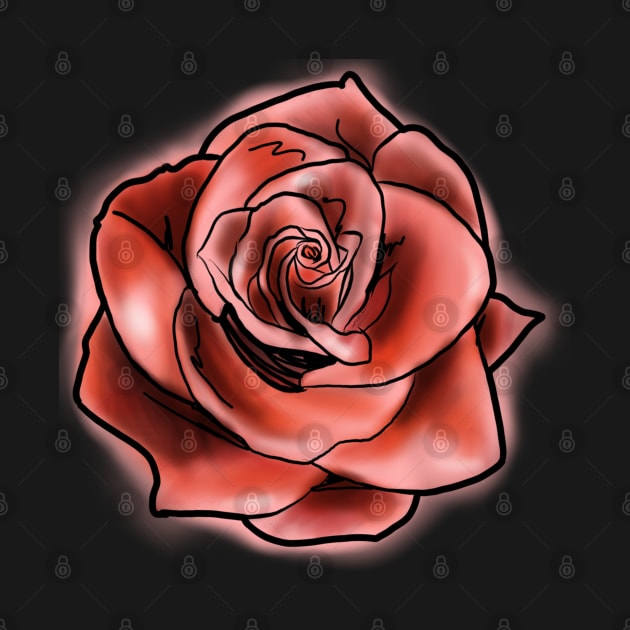 Red Rose Watercolor Art by Print Art Station