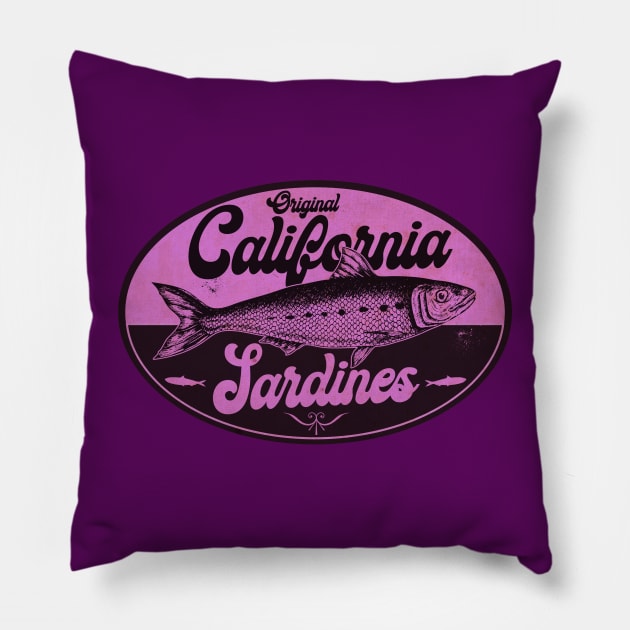 Purple California Sardines Pillow by CTShirts