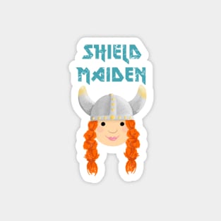 Cute Viking Shield Maiden Magnet