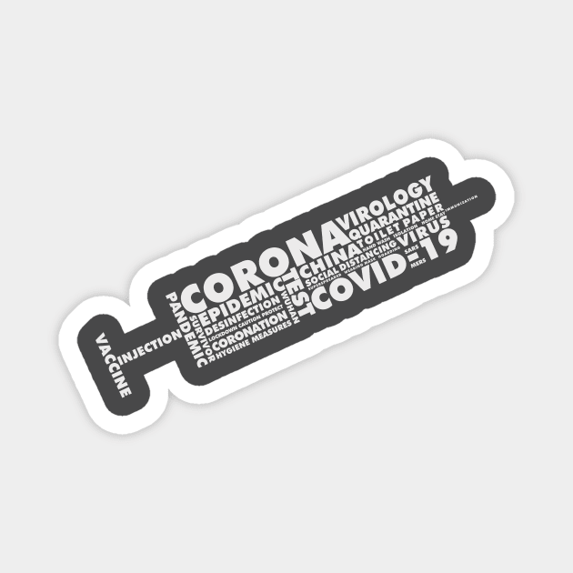 Corona Injection Wordcloud Magnet by ahgee