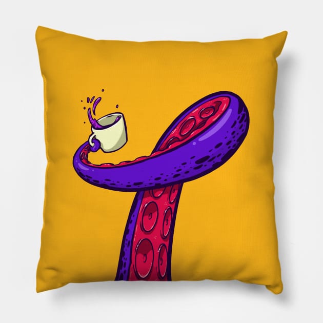 Tentacle with a coffee Pillow by huefinder