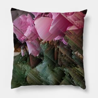 Glitched Pink Cyclamen Pillow